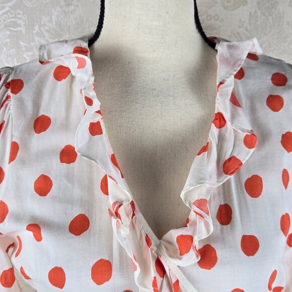 RIXO x Target Size Small Red Polka Dot Wrap Dress Ruffle Accents Puff Sleeve NWT - Picture 4 of 16
